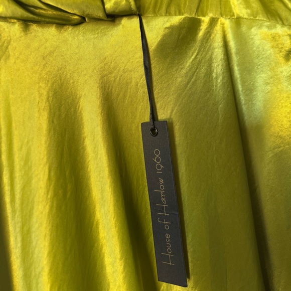 House of Harlow 1960 Lime Green Satin Dress - Picture 5 of 9